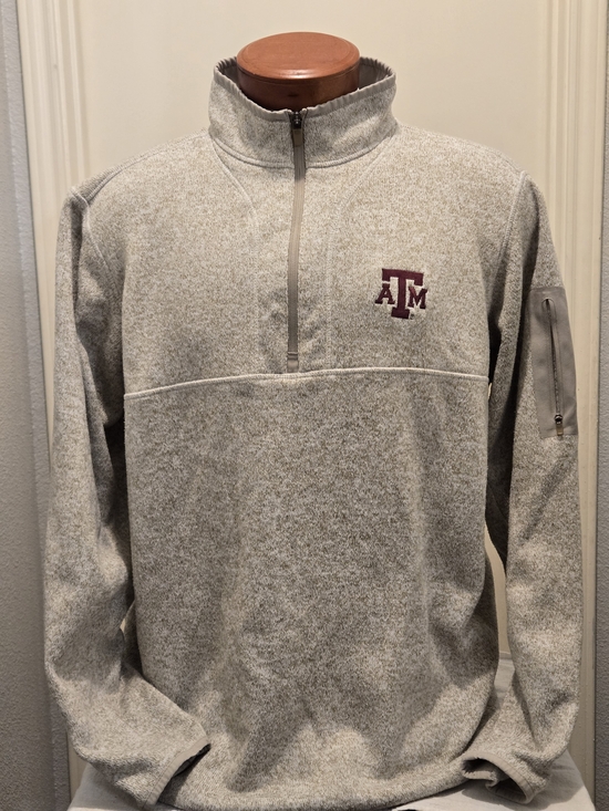 Antigua Other - Antigua,Texas A&M, Light Heather Gray Quarter-Zip Pullover,XL